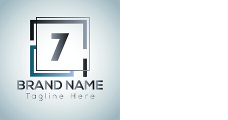 Abstract 7 letter modern initial logo design	
