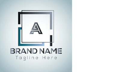 Abstract A letter modern initial lettermarks logo design	
