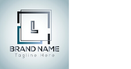Abstract L letter modern initial lettermarks logo design	
