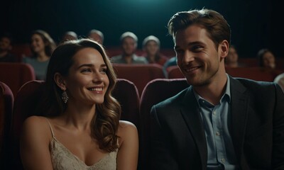 couple enjoying at the cinema