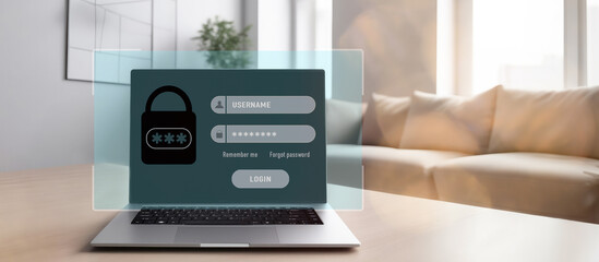 Privacy protection. Security technology concept. Secure login online application, authentication.