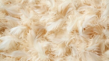 A close-up of delicate, ethereal yellow feathers creating a soft, textured background. A copy of the space, a place for an inscription.