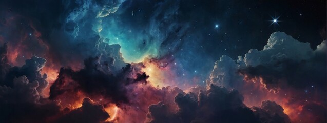 A captivating galaxy clouds and nebula background for your screen.