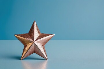 Obraz premium Minimalist Blue Background with Rose Gold Star Accent