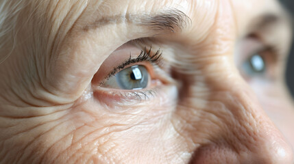 Close up of an elderly womans eye - obrazy, fototapety, plakaty