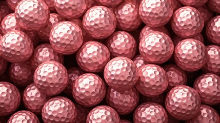 Background with golf balls in Copper Rose color