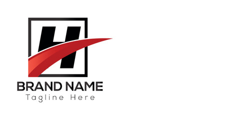 Abstract H letter modern initial lettermarks logo design	
