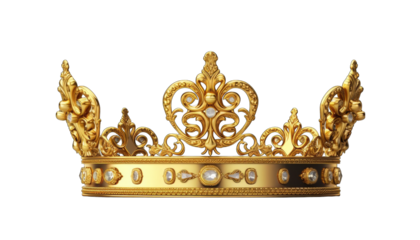 elegant golden crown png / transparent