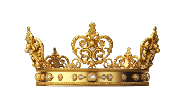elegant golden crown png / transparent