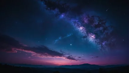 Fototapeten Captivating fantasy night sky with vibrant blue and purple hues. © xKas