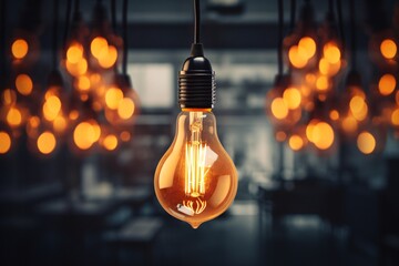 a light bulb from the ceiling - obrazy, fototapety, plakaty