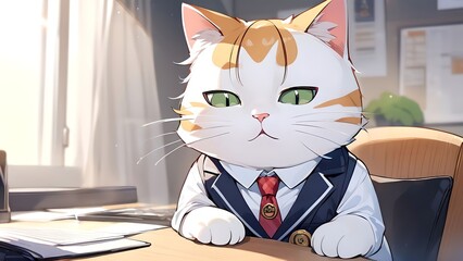 Business cat. Cat who has a business, illustration 