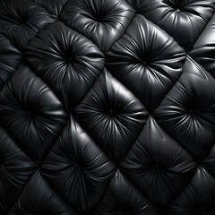 Close-Up of Black Leather Upholstery
