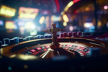 A roulette table in the casino - obrazy, fototapety, plakaty