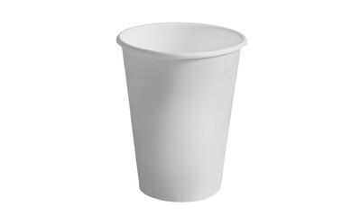 disposable white plastic cup isolated