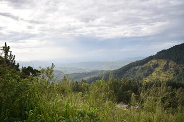 Mountain ranges in Devil's Staircase Road, Kalupahana, Sri Lanka.