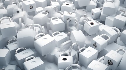 Obraz premium Background with padlocks in White color