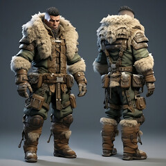 Fototapeta premium soldier 3d game clothing design