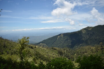 Mountain ranges in Devil's Staircase Road, Kalupahana, Sri Lanka.