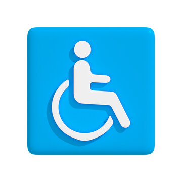 3D Disabled Sign Front