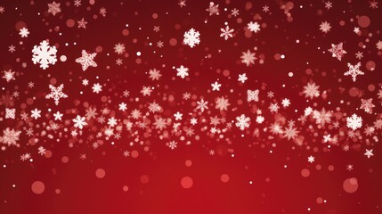  Background with snowflakes in Cherry Red color.