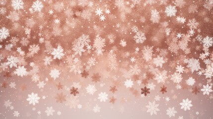 Background with snowflakes in Copper Rose color.