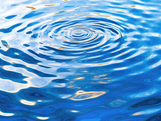 Blue Water Ripple With White Circle in the Middle