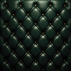 Close Up of Green Leather Upholstery