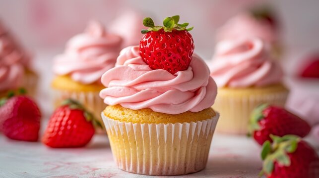 cupcakes with strawberry frosting cottage cheese cream