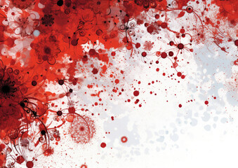 Vibrant Red and White Background With Abundant Red Flowers