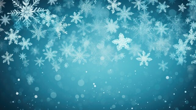 Background with snowflakes in Turquoise color.