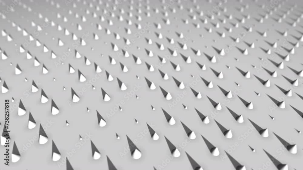 Poster seamless looping 3d animated background with grey cones in changing light and shadows