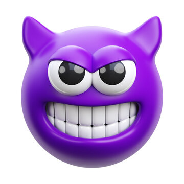 Demon emoji 3d render icon illustration