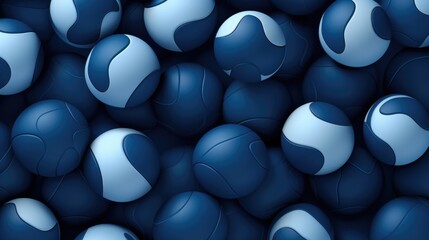 Background with volleyballs in Navy Blue color. - obrazy, fototapety, plakaty