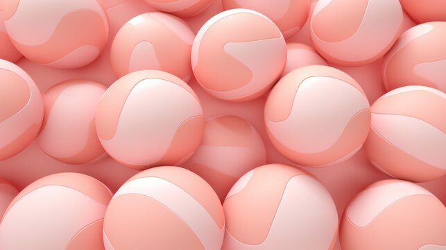 Background with volleyballs in Peach color.