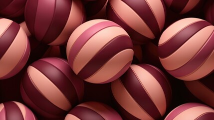 Background with volleyballs in Rosewood color - obrazy, fototapety, plakaty