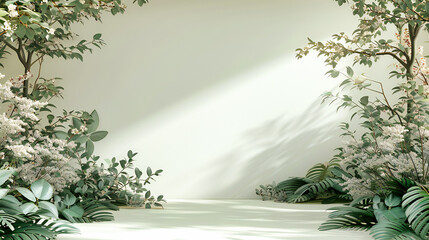 Obraz premium Abstract Light and Shadow, Minimalistic White Background, Creative Textured Concept