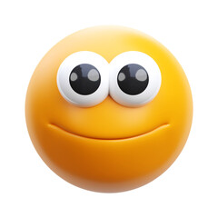 Smile emoji 3d render icon illustration