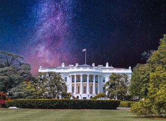 The President White House in Washington DC United States of America milky way