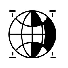 Globe icon symbolizing the world and earth, capturing the essence of global connectivity and unity 