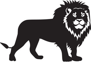 Lion black silhouette vector 