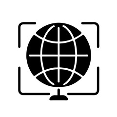 Globe icon symbolizing the world and earth, capturing the essence of global connectivity and unity 