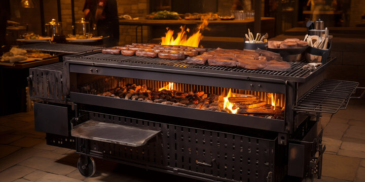 Stick of meat chicken pork bar b q grilled kebab, grilled shish kebab with sizzling skewers, mouthwatering bar b q delight