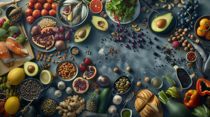 Various organisms like fruits and vegetables on the table