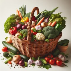 basket with vegetables
