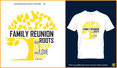 Family reunion tshirt design with trees and roots and quotes about reunion - obrazy, fototapety, plakaty