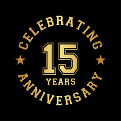 Fototapeta premium 15 years anniversary celebration design template. 15th vector and illustration.