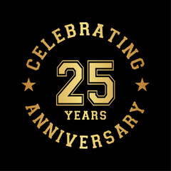 25 years anniversary celebration design template. 25th vector and illustration.