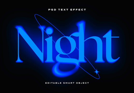 Resplendent Night Blue Text Effect