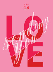 Valentine's day lettering card.